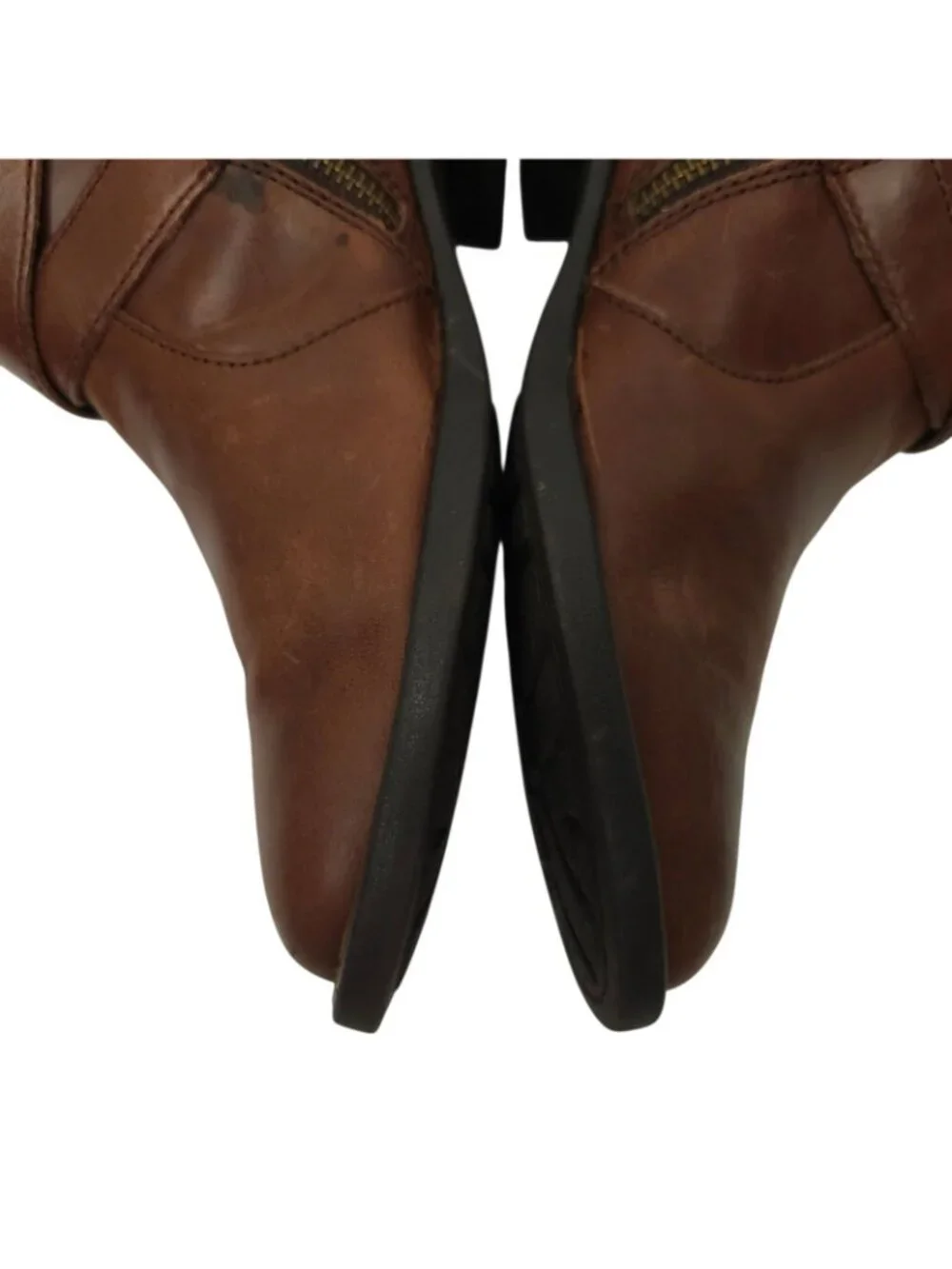 Born Ankle Boots 7.5 Strappy Multi Buckle Side Zip Brown Leather Booties Moto